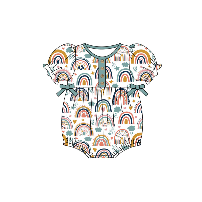 infant baby girls rainbow romper