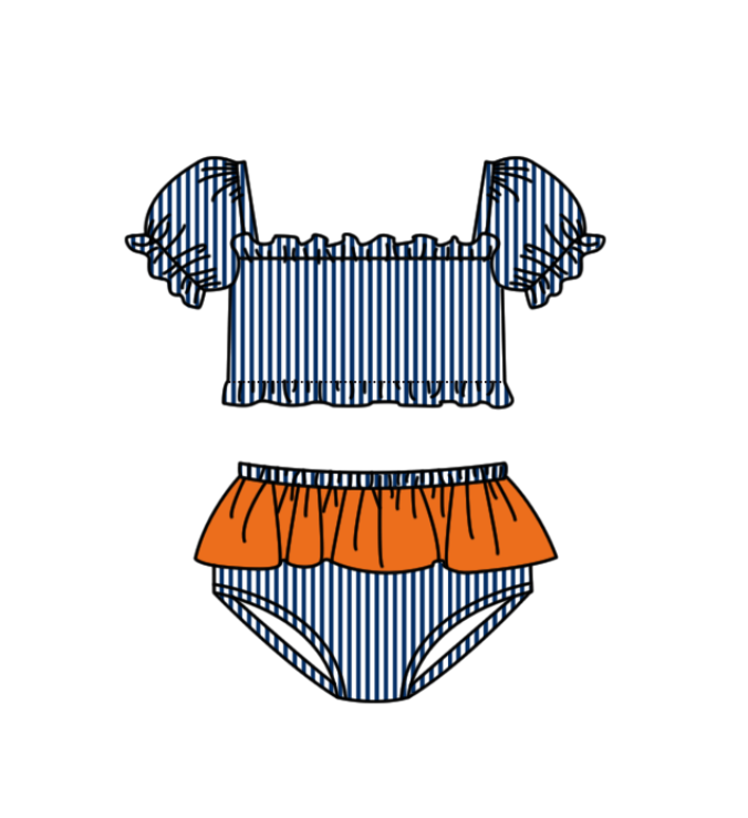 Baby girls wholesale two pieces custom team summer swimwear