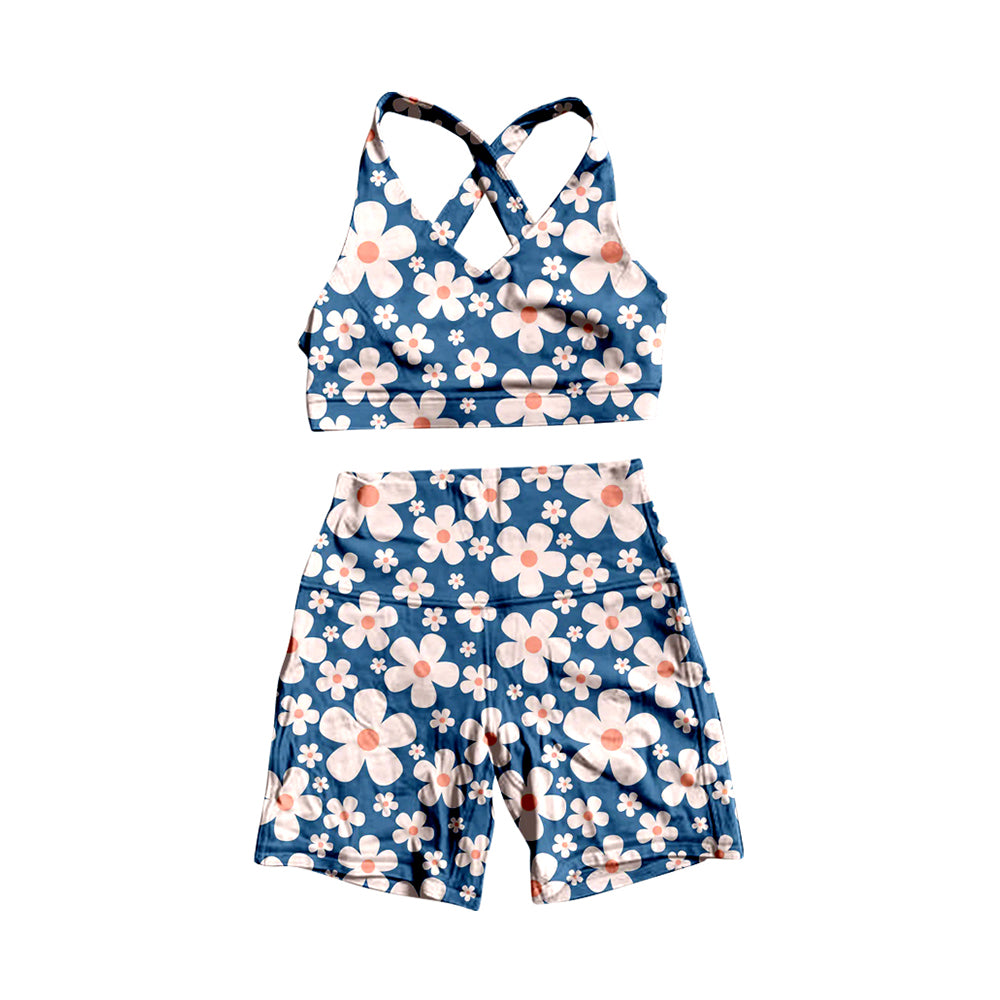 Flower design baby girls wholesale summer swimwear