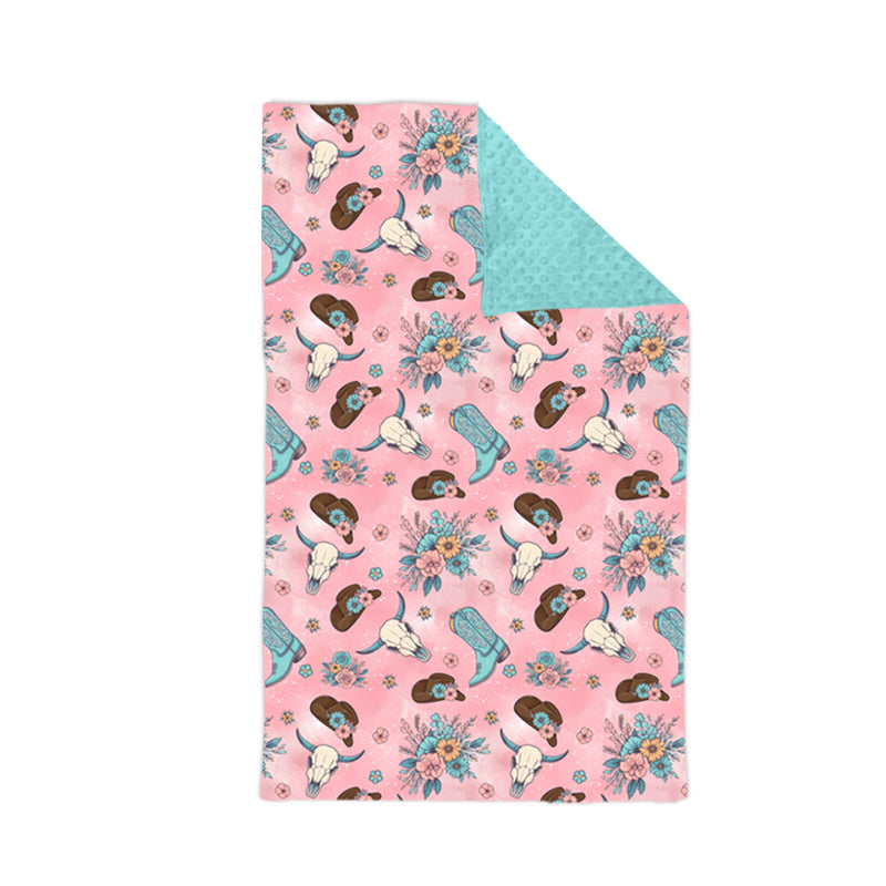 western cowgirl fleece blanket