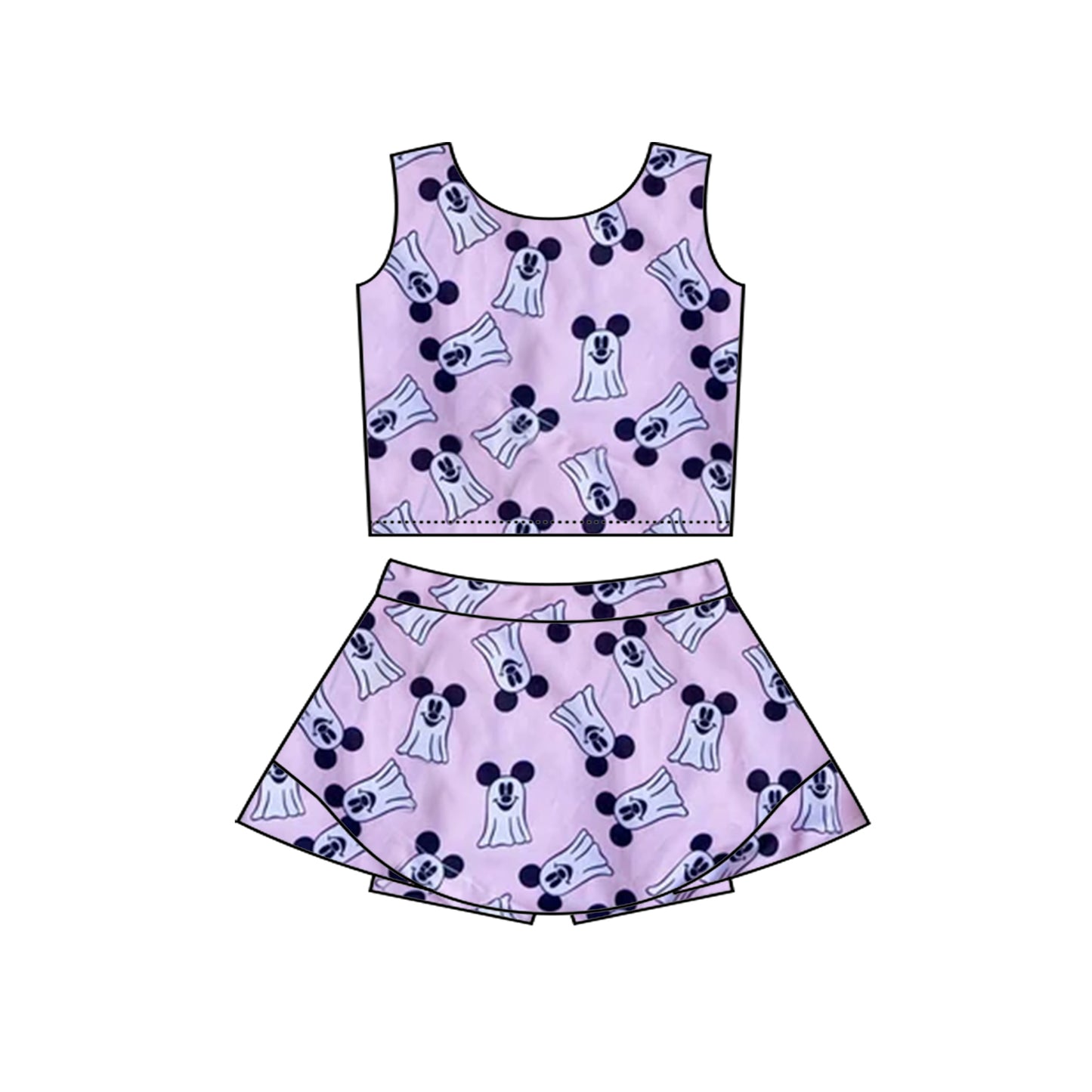 baby girls Halloween skirt outfit add liner shorts