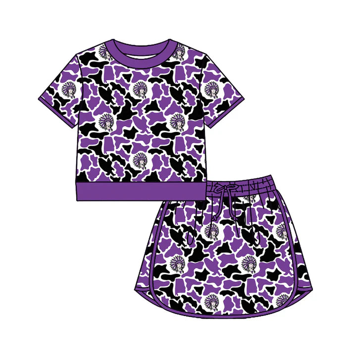 Custom team top matching skorts girl summer outfit