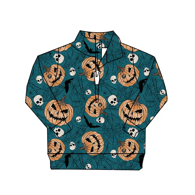 baby boy halloween pumpkin long sleeve pullover