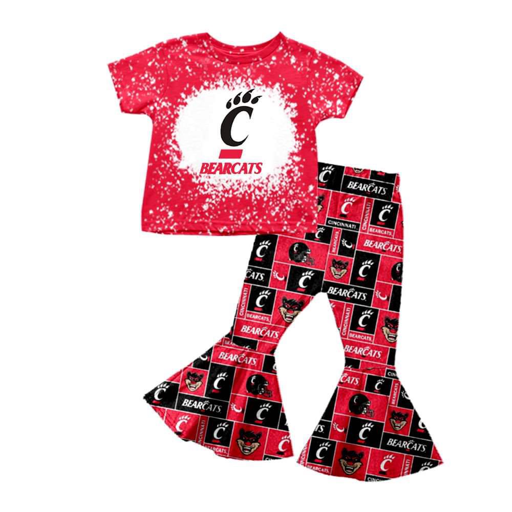 baby girls short sleeve top bell bottoms set, moq 3