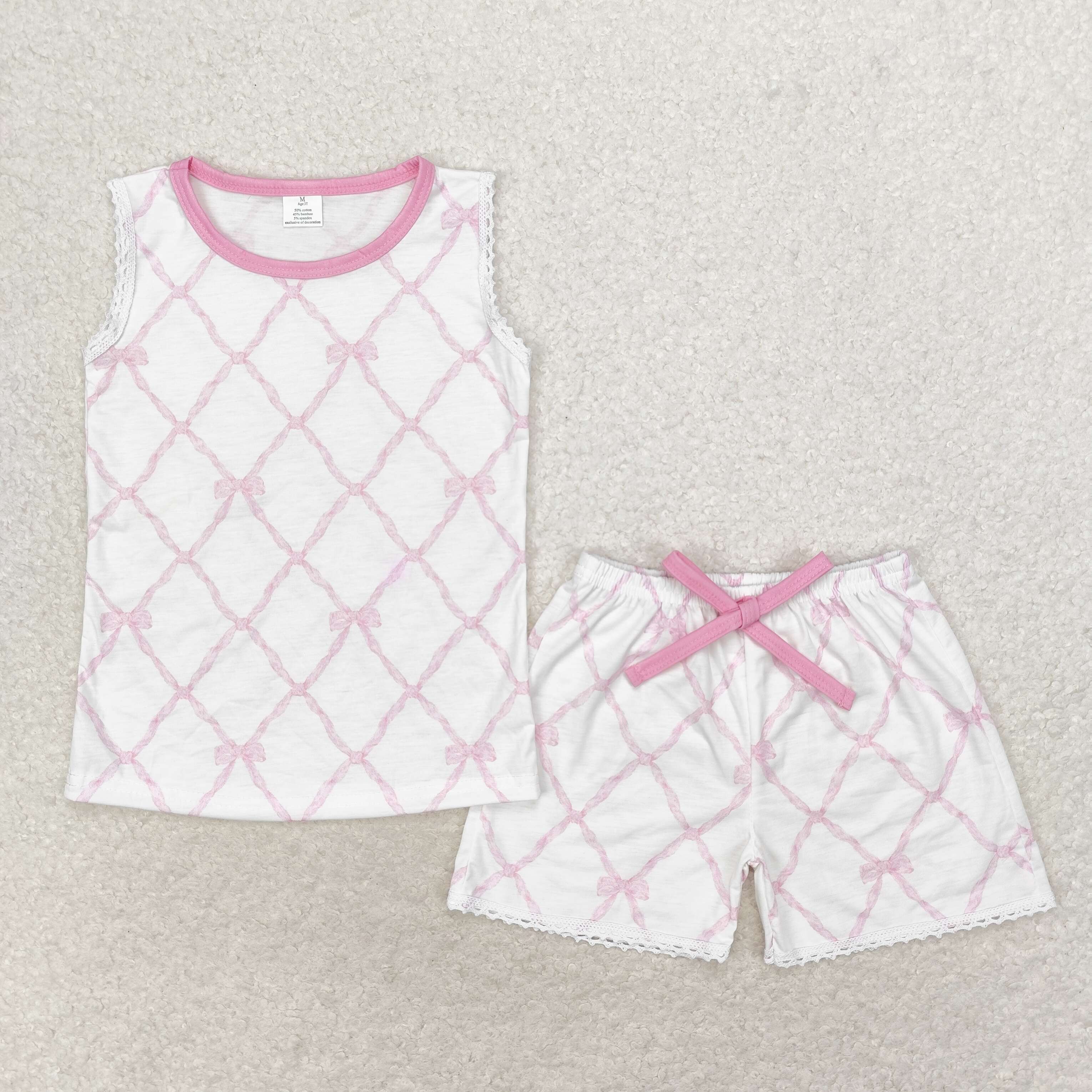 PINK BOW GIRLS SLEEPWEAR SHORT SET - PINK main image 0