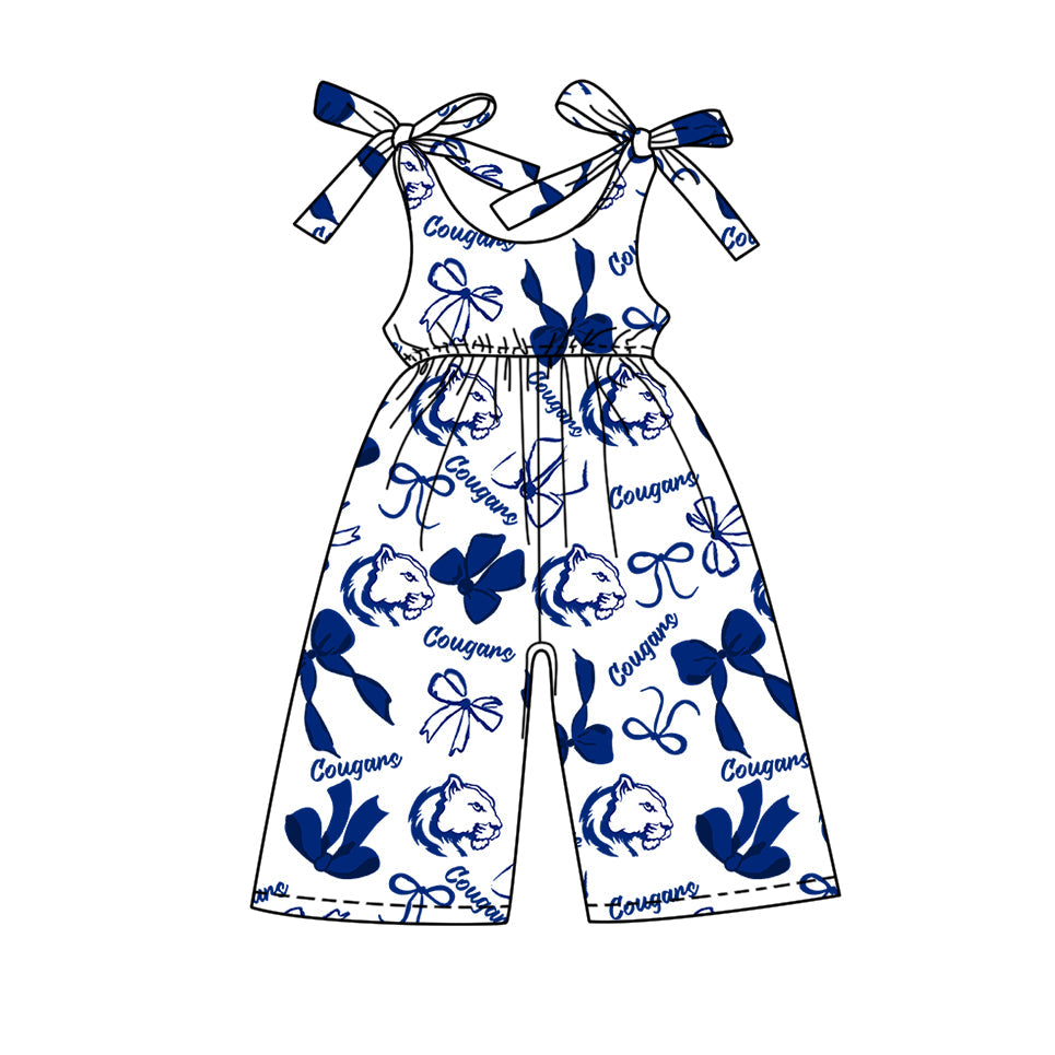 toddle girls customn team print jumpsuit wholesale factory price