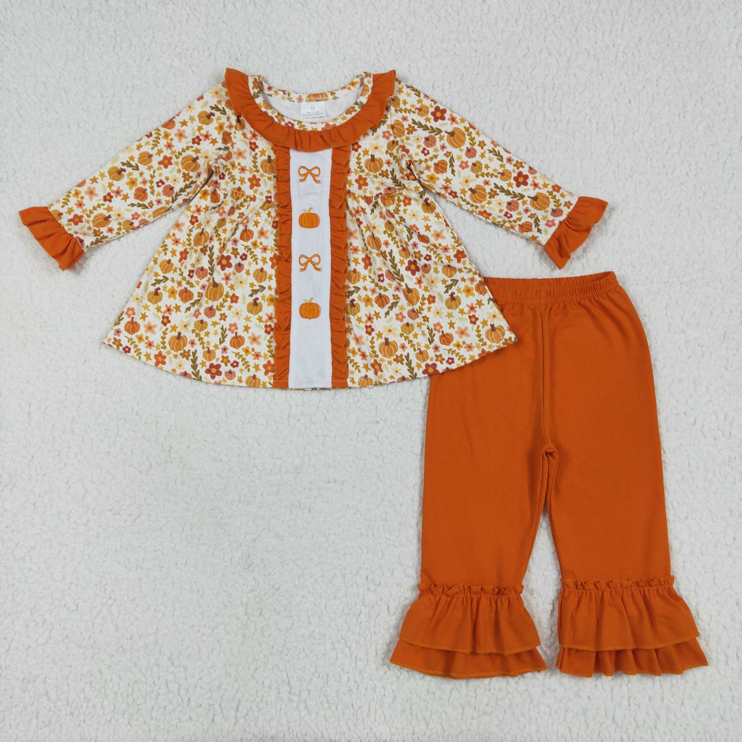 Floral pumpkin tunic top matching pants clothes