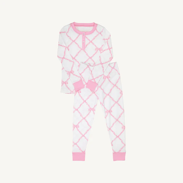 Toddle kids girl pink bow long sleeve outfit