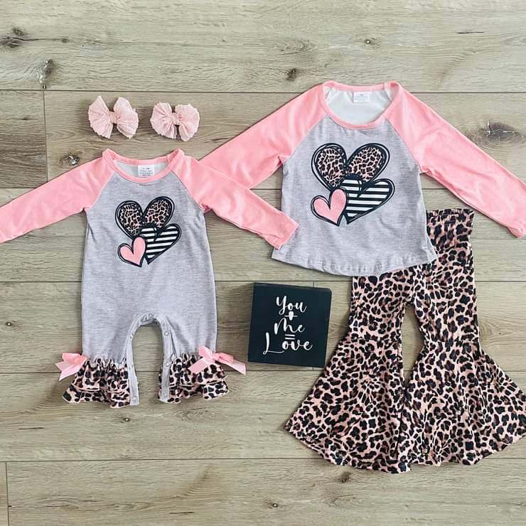 baby long sleeve Valentines day romper, moq 3