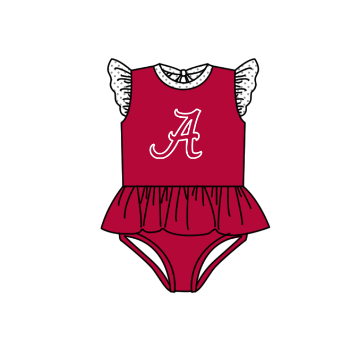 Girls one piece custom team design swimwear