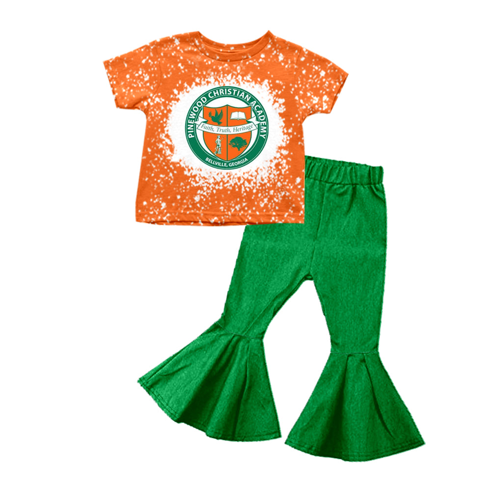 baby girls college team design bell bottoms clothes