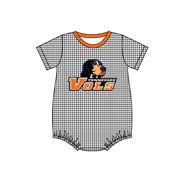 baby orange team design romper