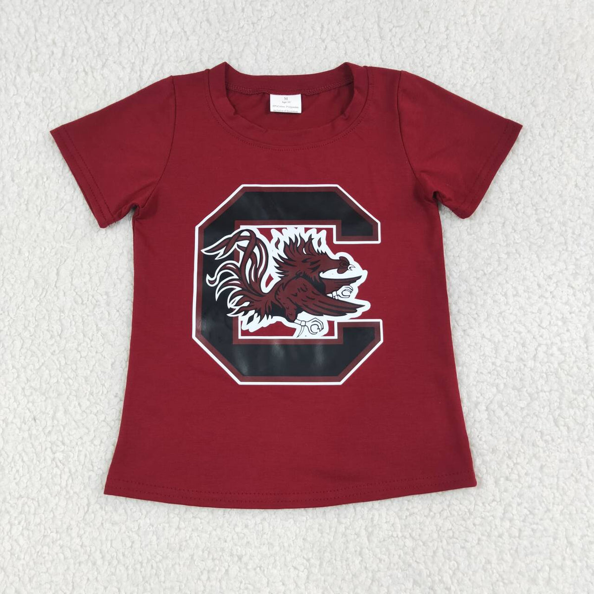 Gamecocks print kids girls short sleeve summer top