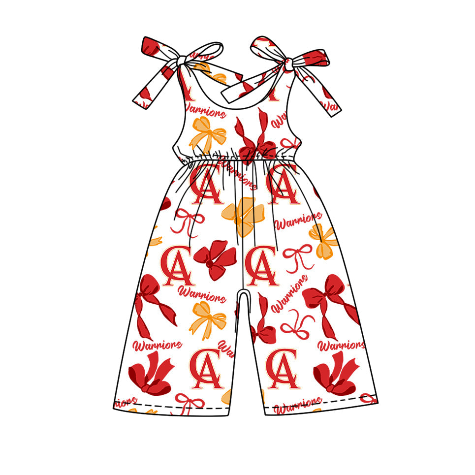 toddle girls customn team print jumpsuit wholesale factory price