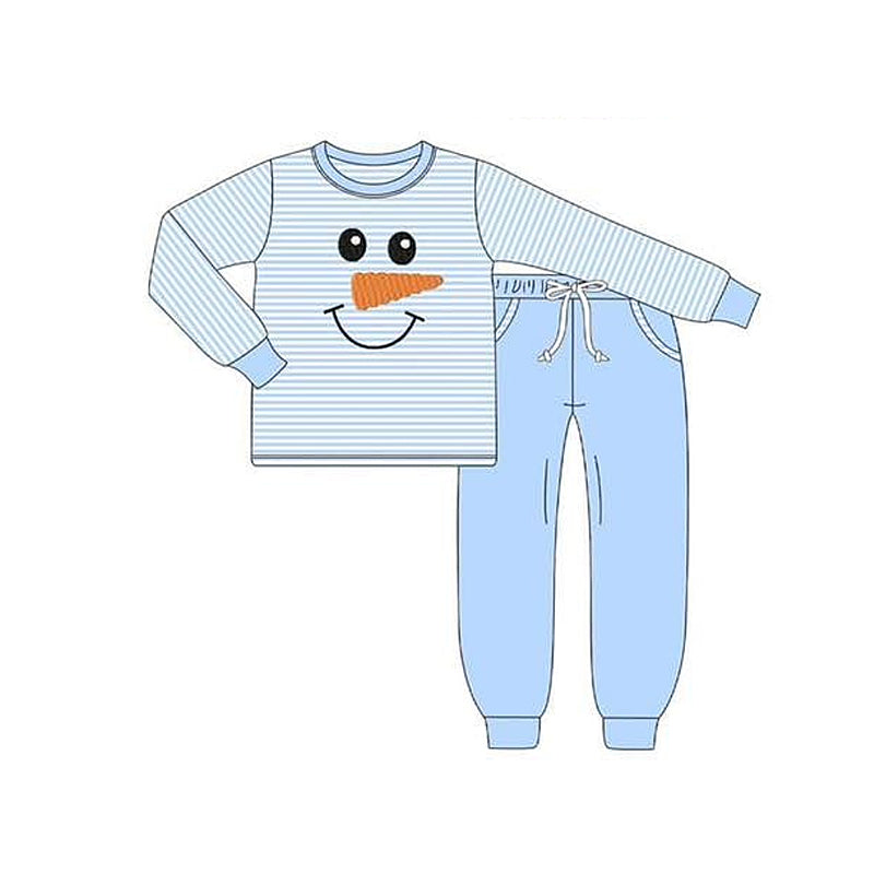 Toddle baby boy Christmas snowman long sleeve outfit
