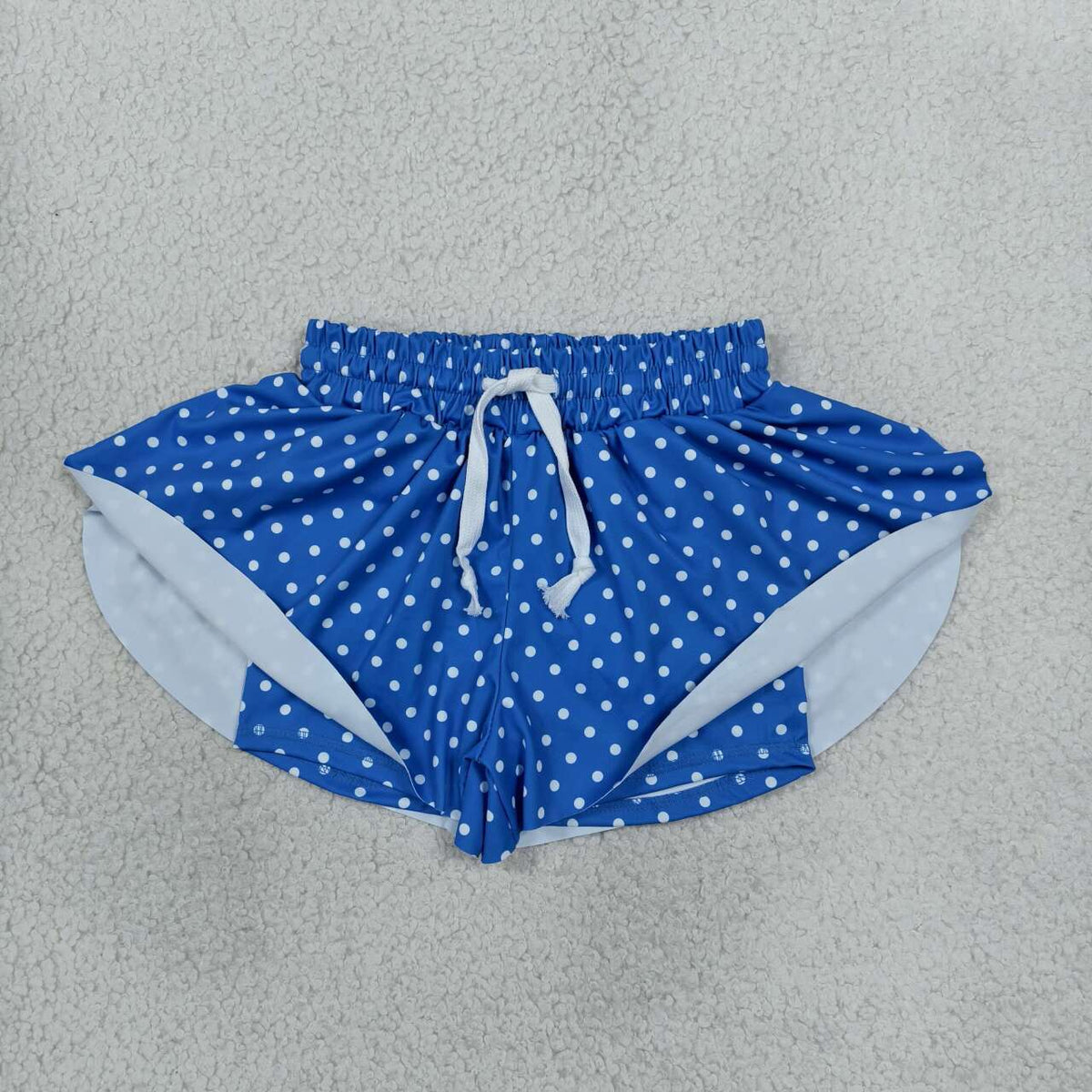 Toddle baby girls royal blue polka dots color summer yoga shorts