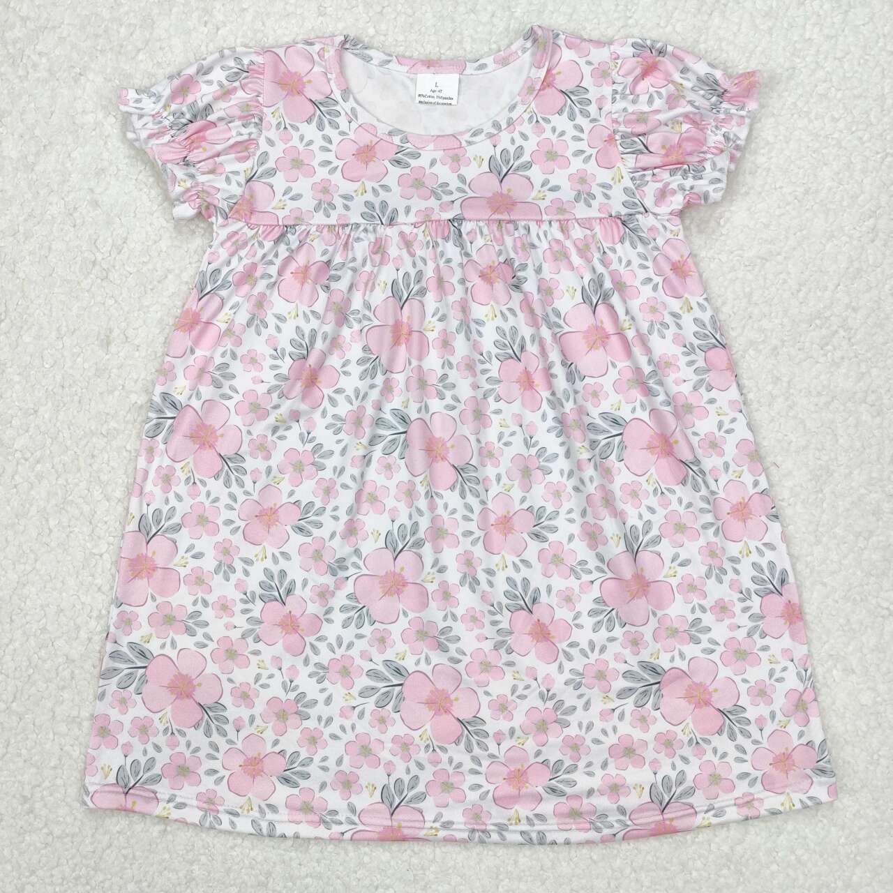 Toddle baby girls pink flower summer dress