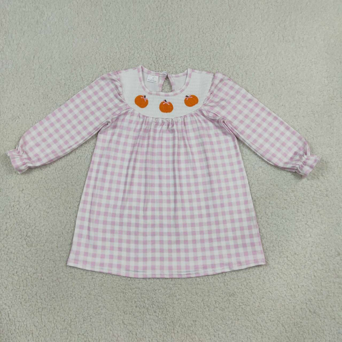Girls embroidery design fall pumpkin dress