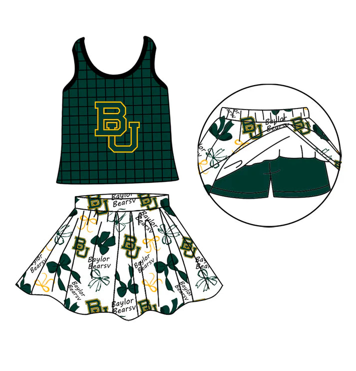 Custom team top matching skorts girl summer outfit