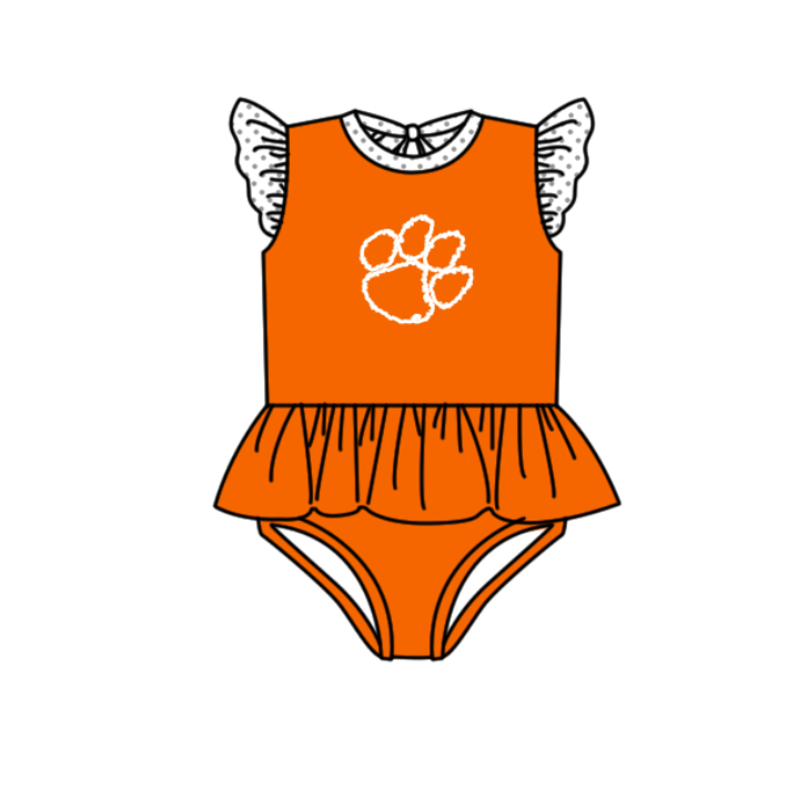 Girls one piece custom team design swimwear