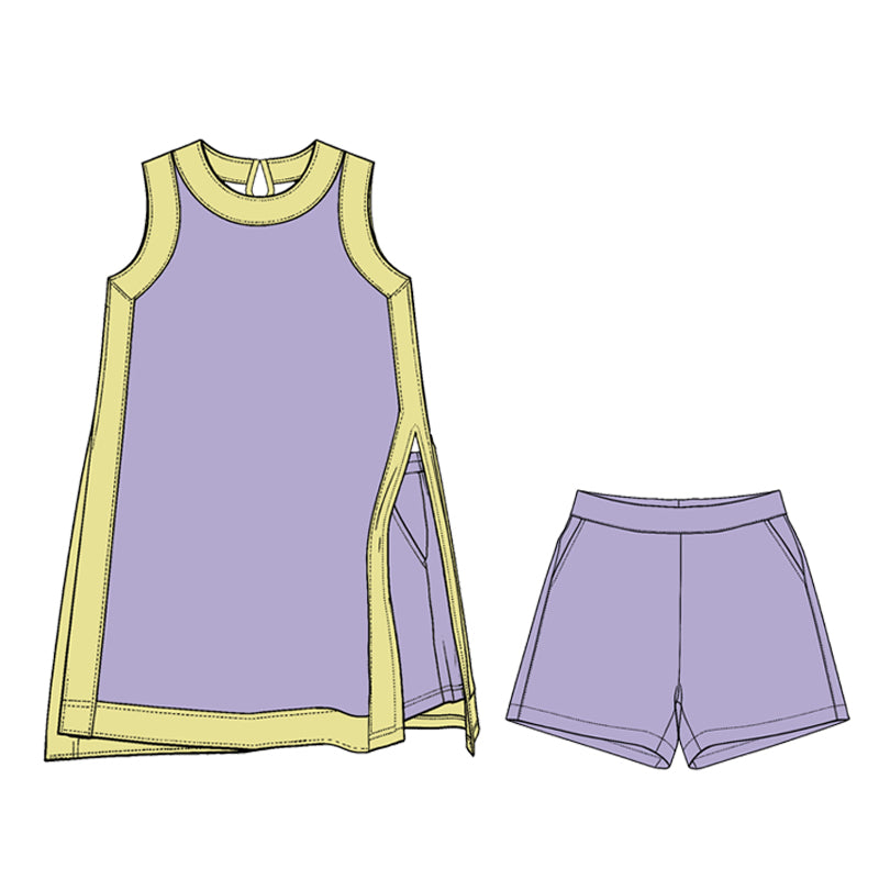 baby girls sleeveless dress matching shorts yoga clothing set