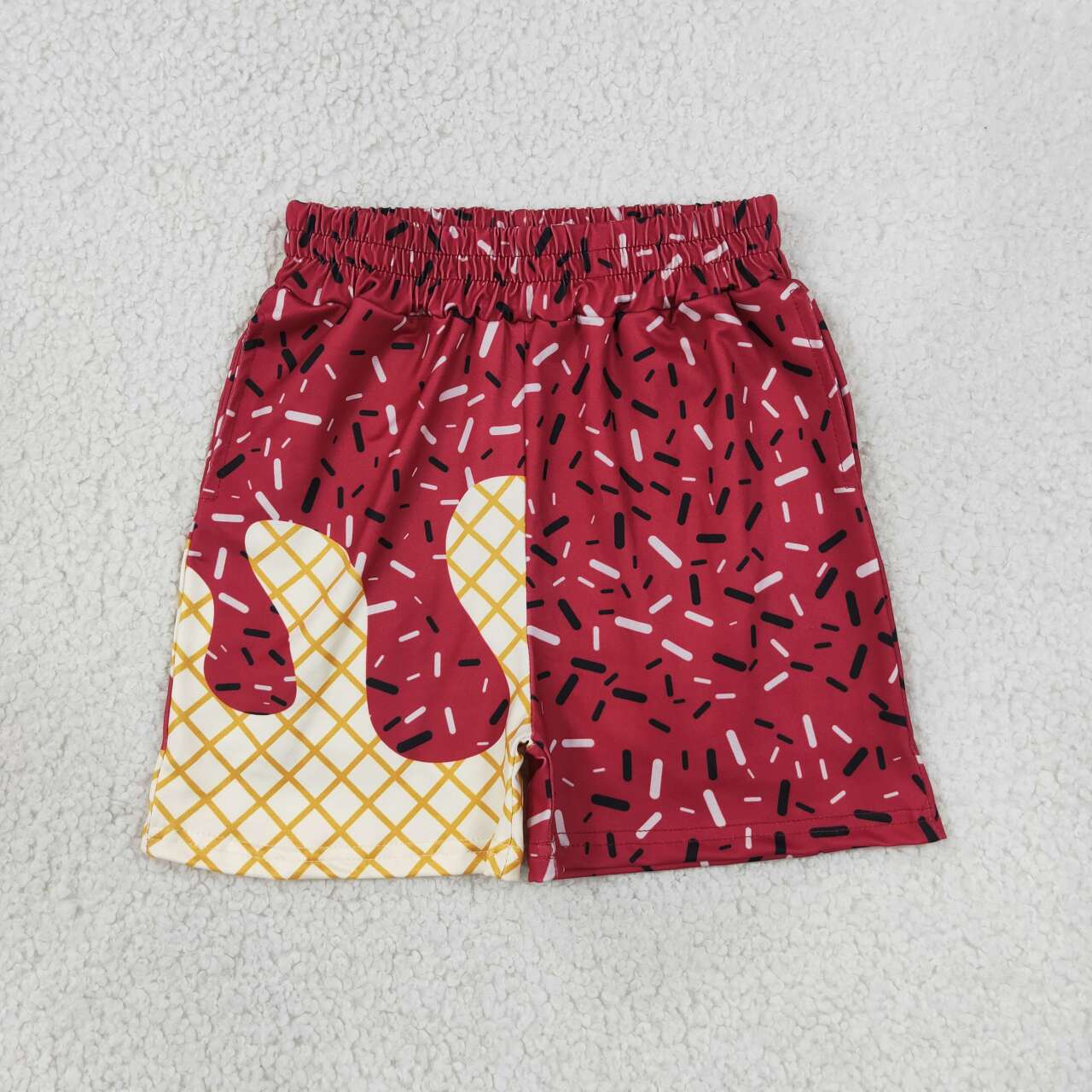 Toddle baby girl maroon ice cream design summer shorts