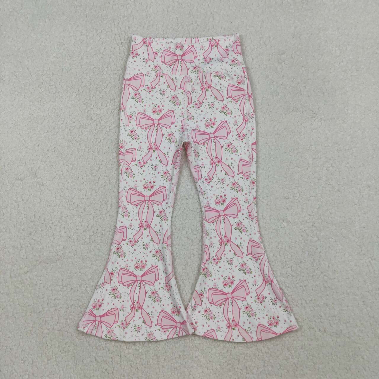Baby Girls Pink Bow Yoga Pants