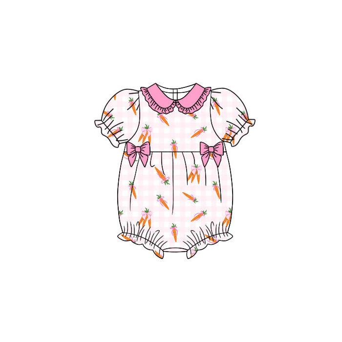 Kids easter carrot short sleeve romper
