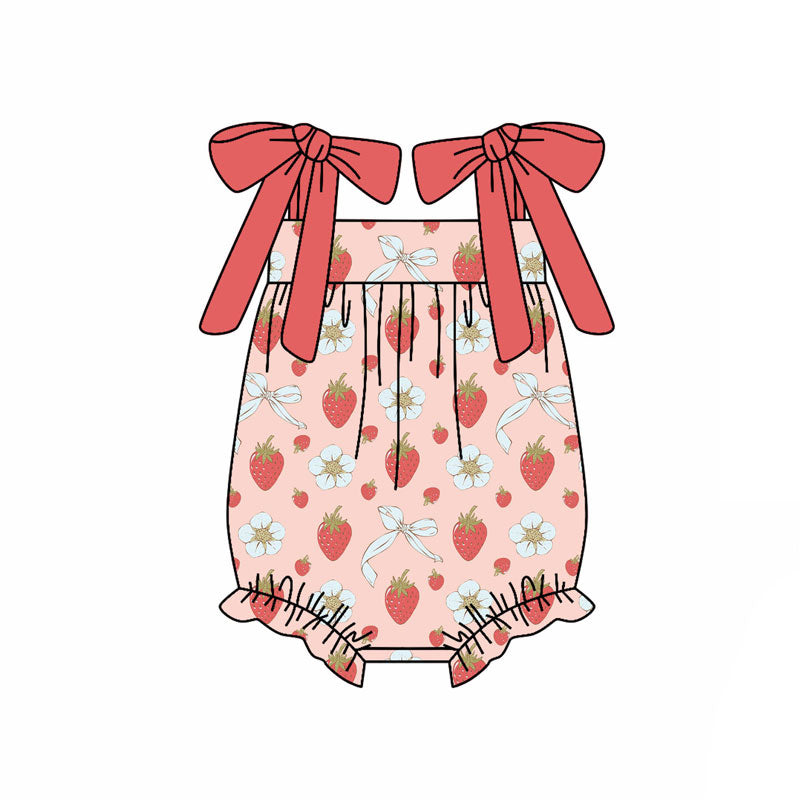 Toddle baby girls strawberry romper wholesale factory price