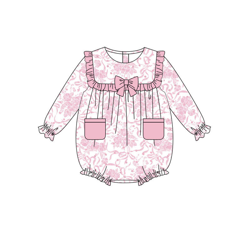 toddle baby pink bow romper wholesale factory price