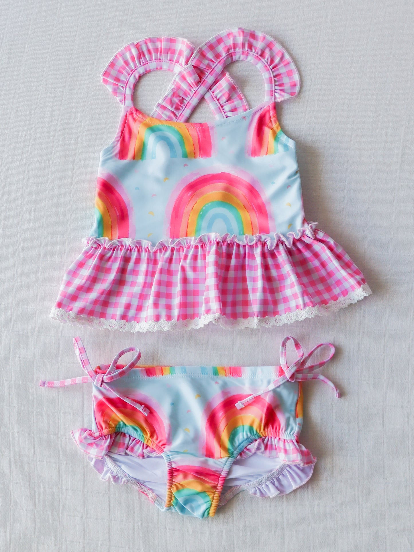 baby girls summer two pieces rainbow bathing suit