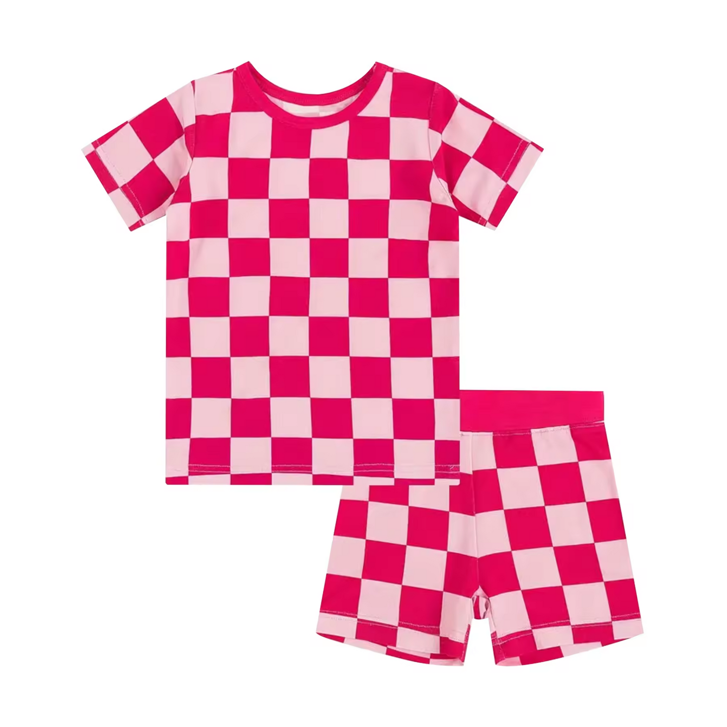 baby girls hot pink checkered summer clothes