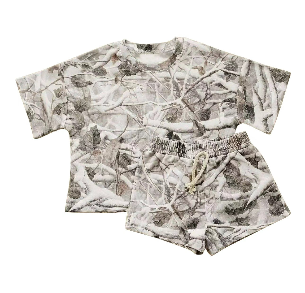 Short sleeve top matching shorts custom design kids summer outfit