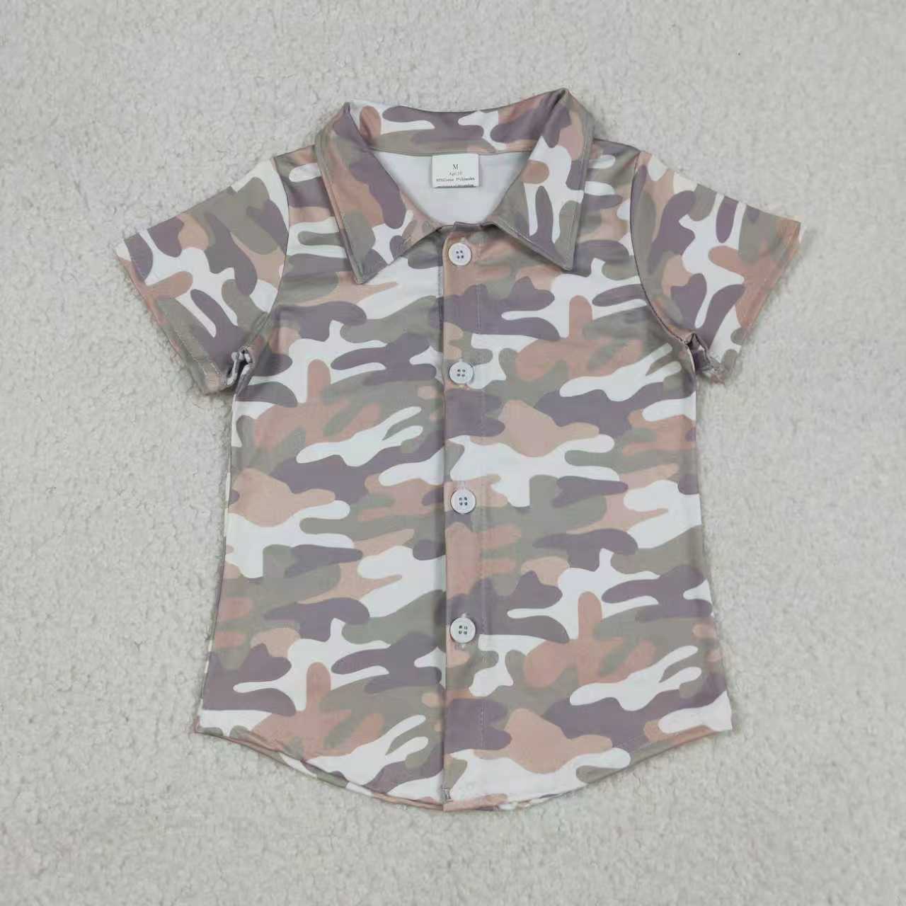 Mallard duck baby boy button shirt