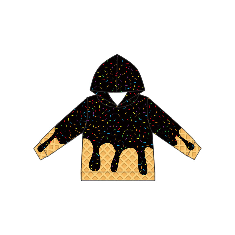 Boy long sleeve black hoodie top preorder