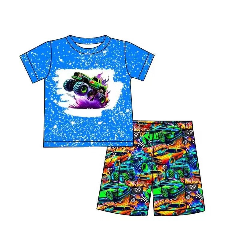 toddle girls short sleeve cartoon car clothes