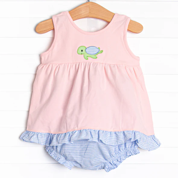 Toddle girls sea turtle bummies set