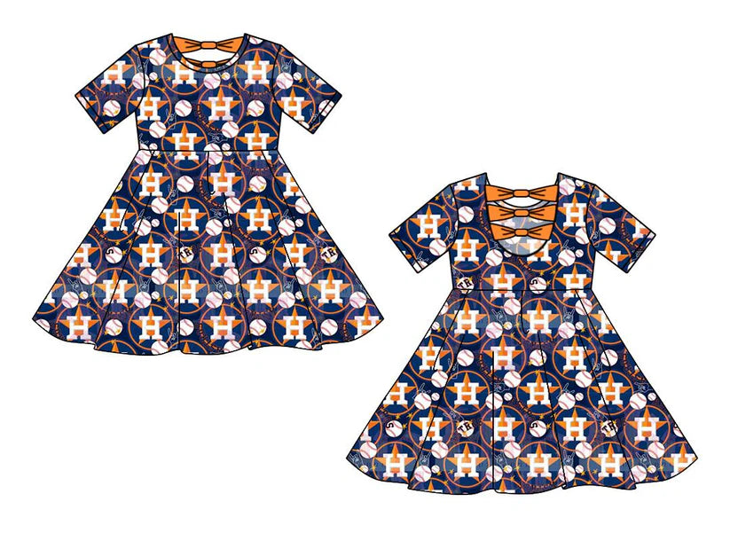 Toddle girls custom team short sleeve dress