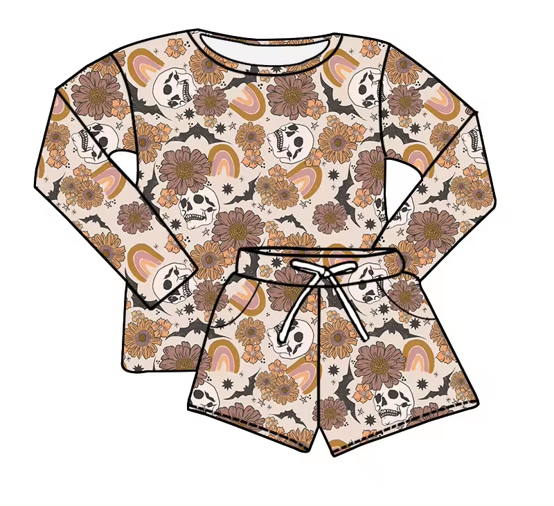 halloween skull baby girls clothes