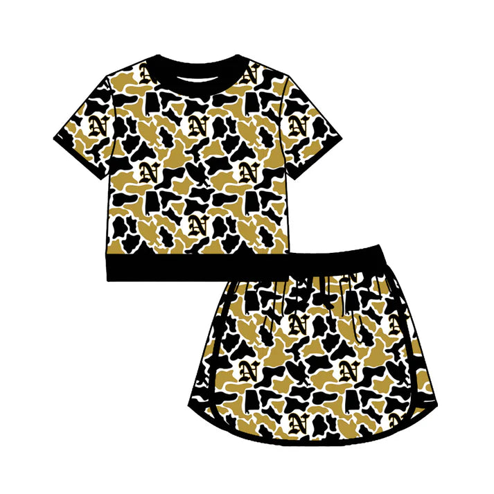 Custom team top matching skorts girl summer outfit