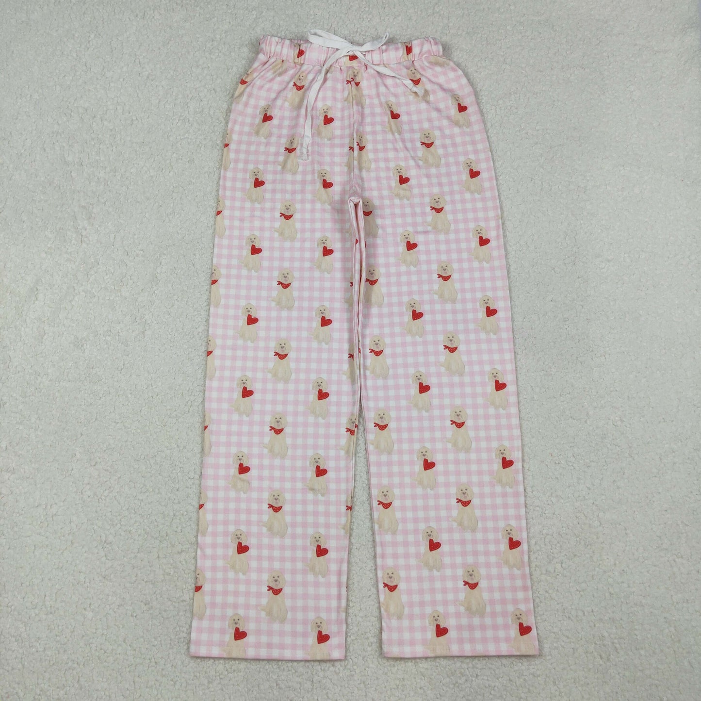 Adult women Valentines day dog print pants