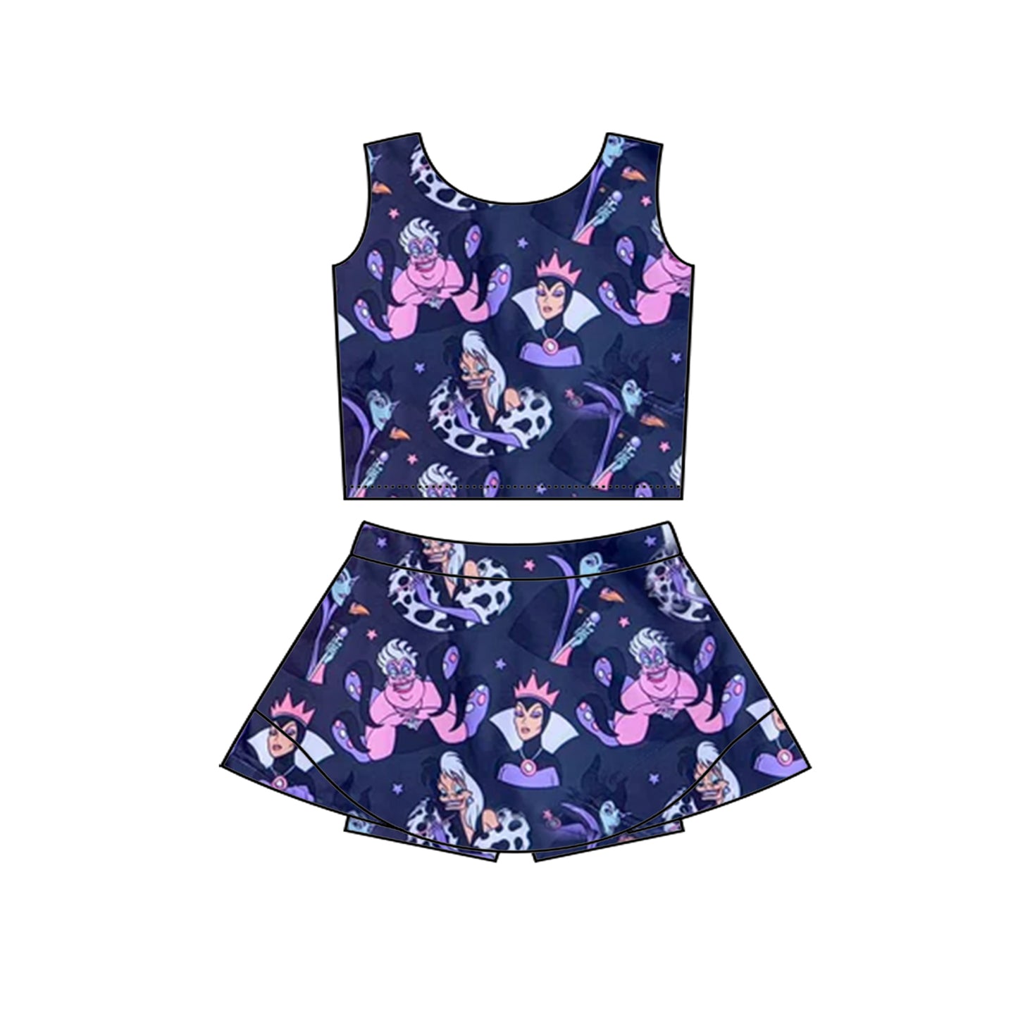baby girls Halloween skirt outfit add liner shorts