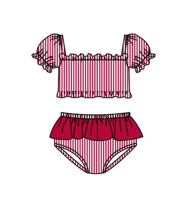 Baby girls wholesale two pieces custom team summer swimwear