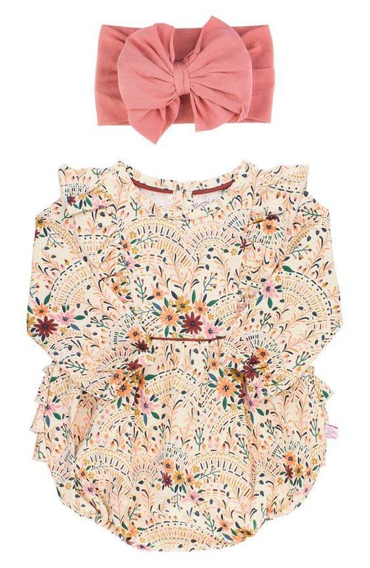 toddle girls long sleeve boutqiue floral romper