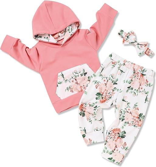 baby girls spring flora hoodie set