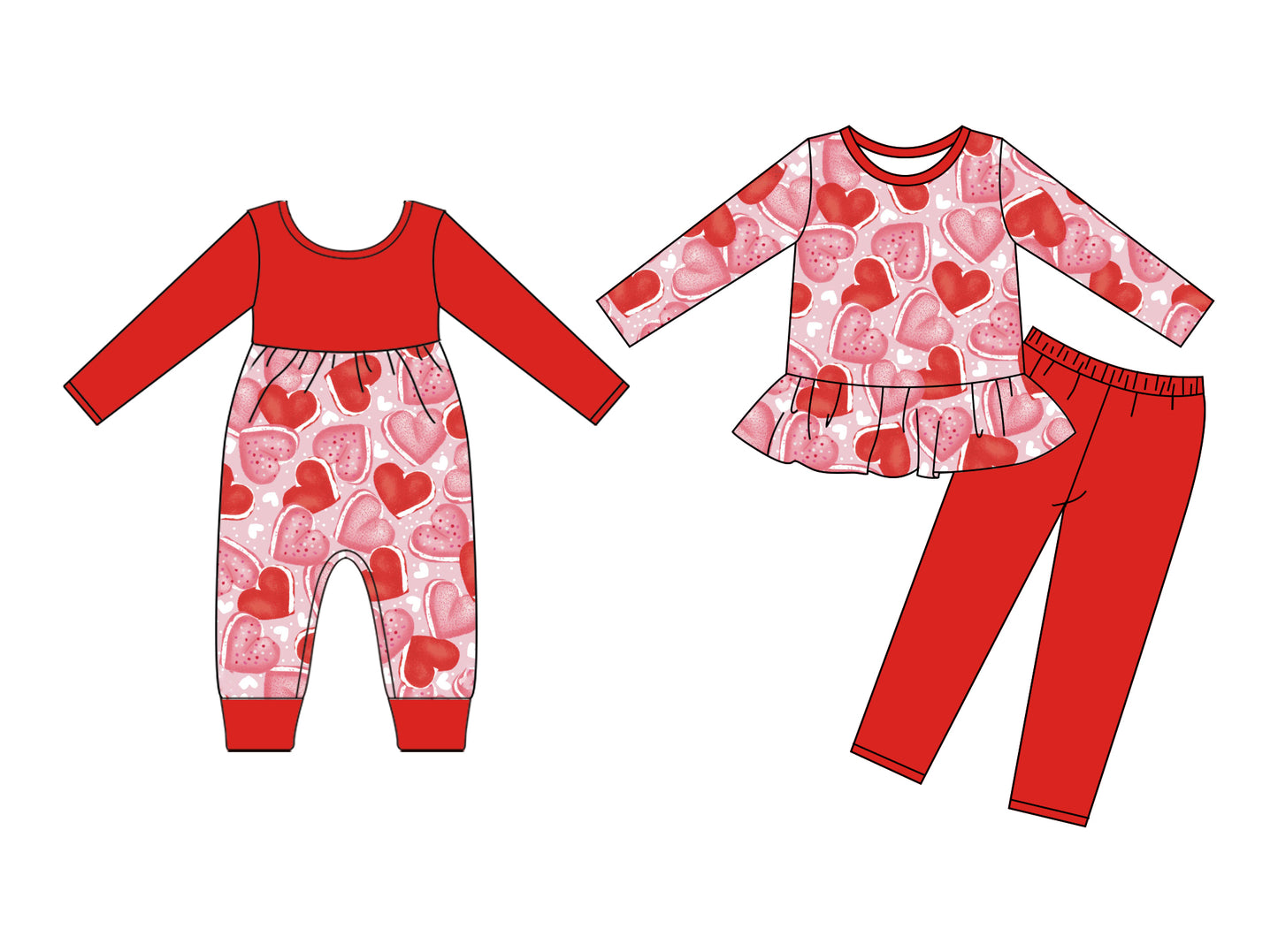 Toddle kids Valentines day matching outfit wholesale baby clothes