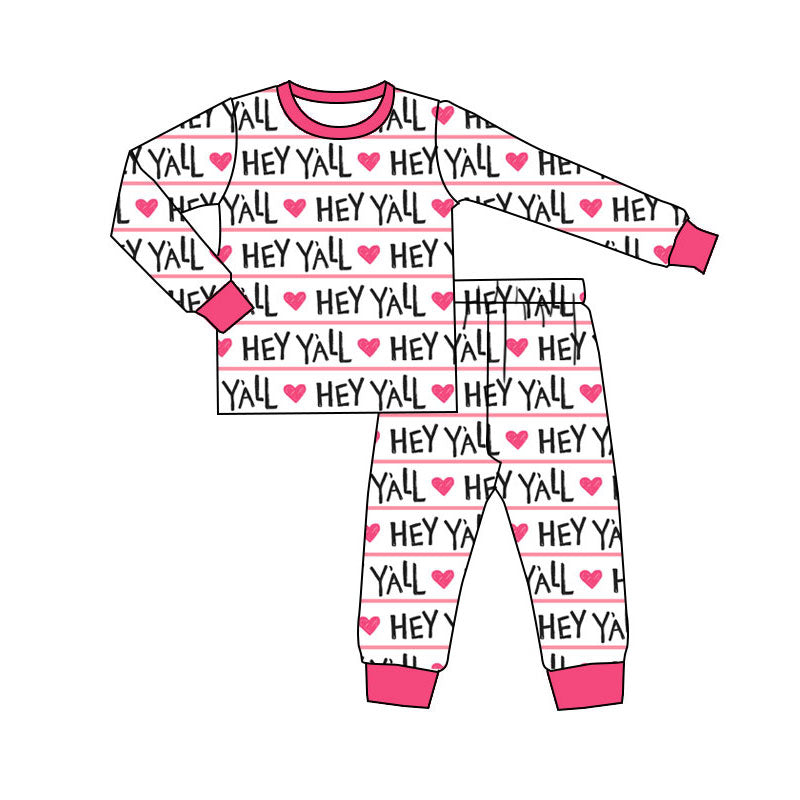 Valentines day kids pajama set wholesal factory price