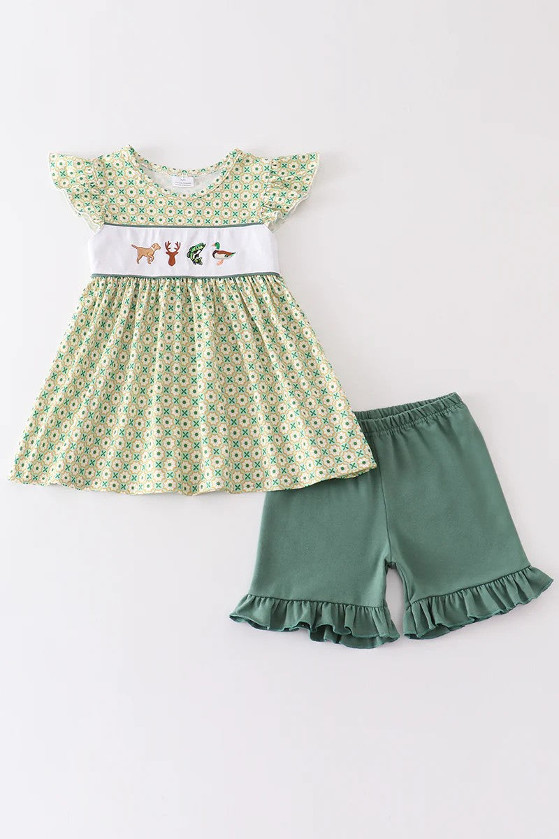 infant baby girls duck reindeer fishing hunting outfit