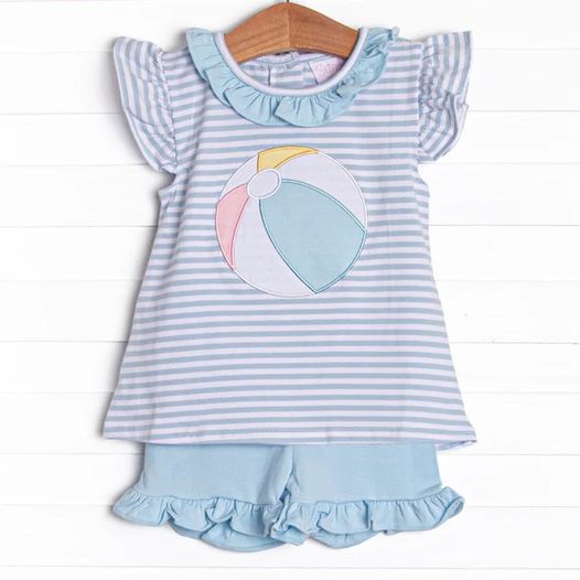 baby girls summer beach ball game clothing set wholesale factory price