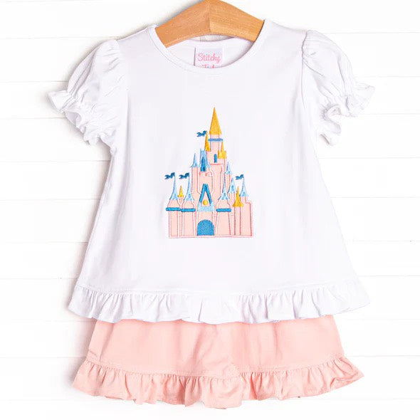 infant baby girls castle clothing set